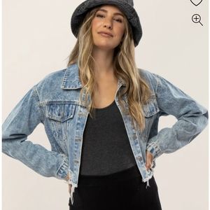 Pinkblush Distressed Jean Jacket Size Small